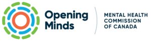 Opening Minds logo by the Mental Health Commission of Canada, symbolizing Lifted by Purpose's certification to provide Mental Health First Aid (MHFA) training.